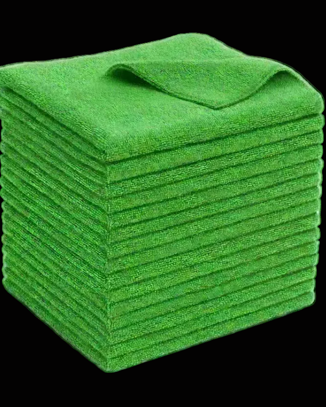 Premium "Chem Green" Edgeless Microfiber Towels 16x16